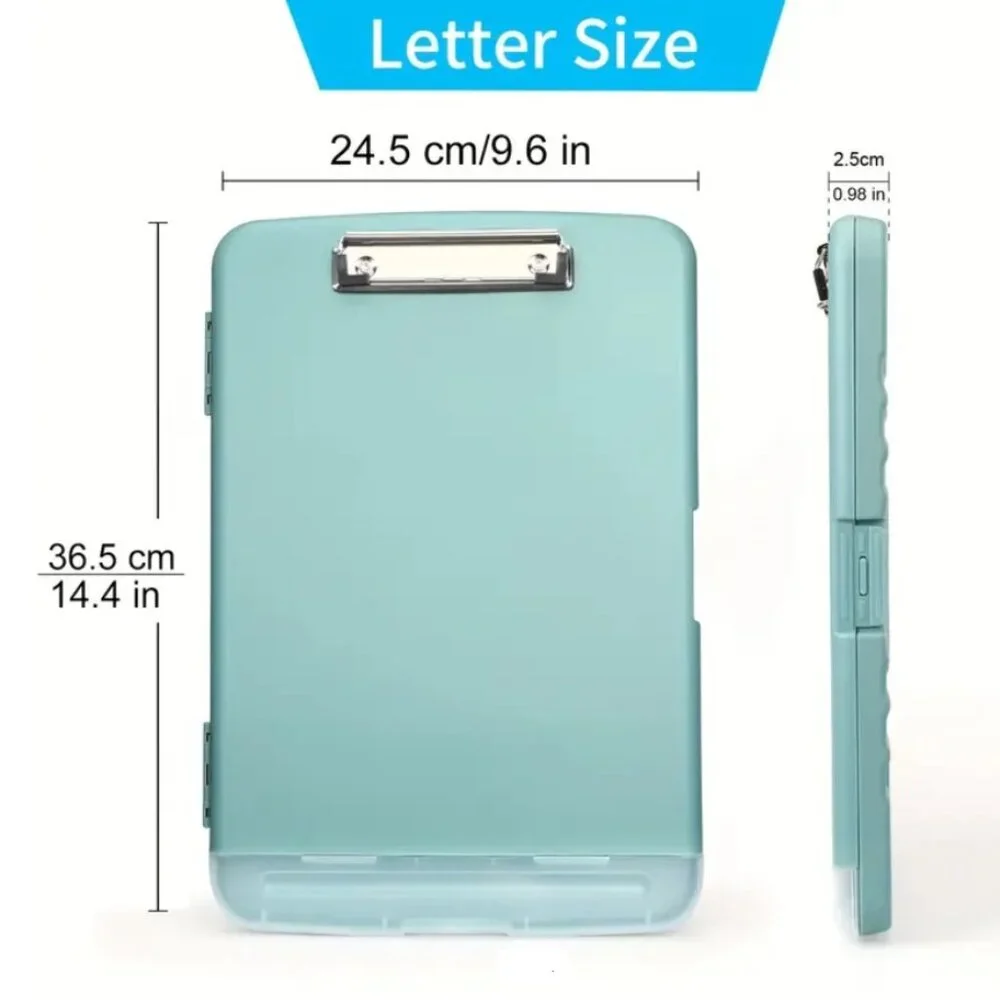 NWT Clipboard Storage PURPLE Paper File Organizer 200 Sheets Pen Pencil Holder